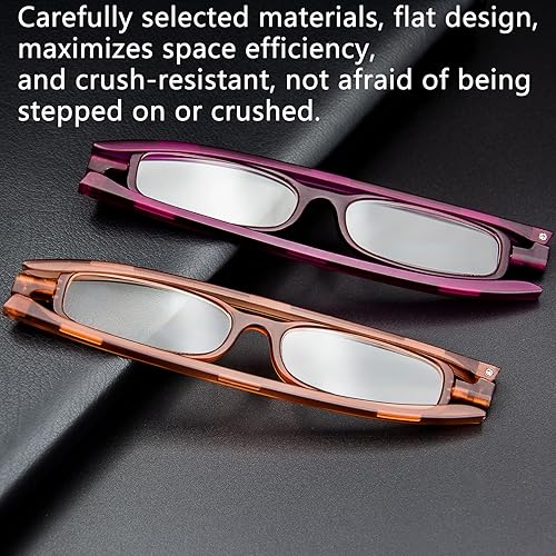 Miniatura 5 de Paquete de 4 lentes de lectura plegables con bloqueo de luz azul para hombres y mujeres, ligeras, portátiles, compactas