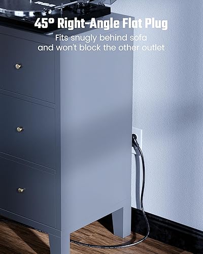 Miniatura 7 de SUPERDANNY 2100J - Protector de sobretensiones con 22 tomacorrientes, 2 USB-C y 4 USB-A, cable de extensión resistente de enchufe plano de 6.5 pies