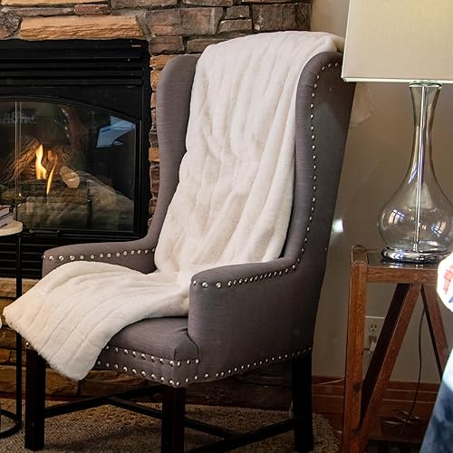 Miniatura 3 de Minky Designs - Manta de oso polar de visón  Manta ultrasuave de piel sintética para sofá, cama y hogar  esponjosa, cálida y lujosa  Colección Posh