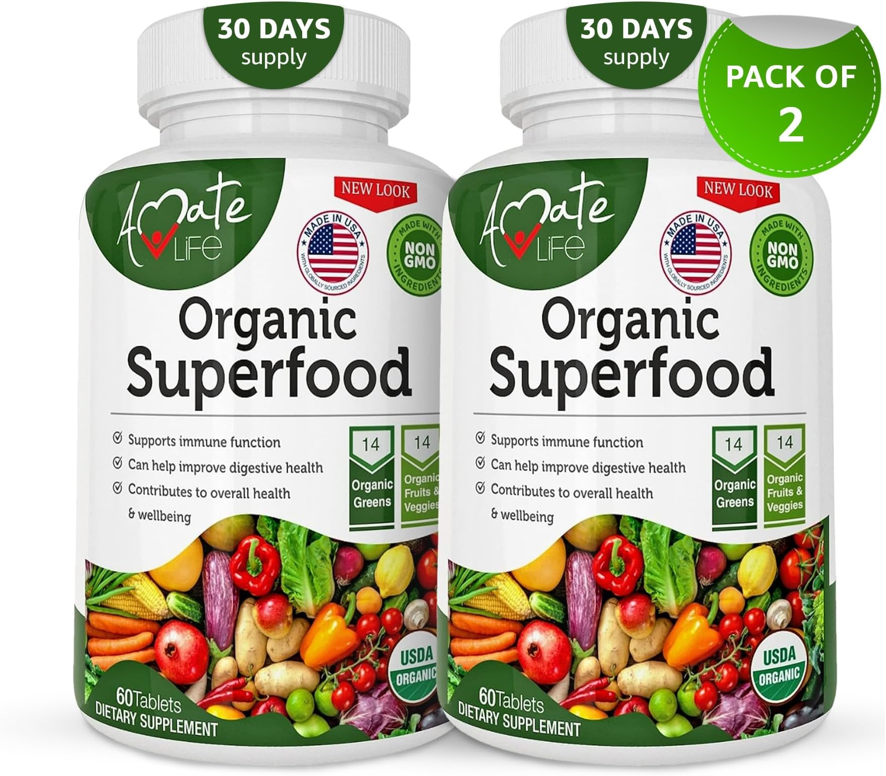 Organic Superfood Greens Fruits and Veggies Complex Best