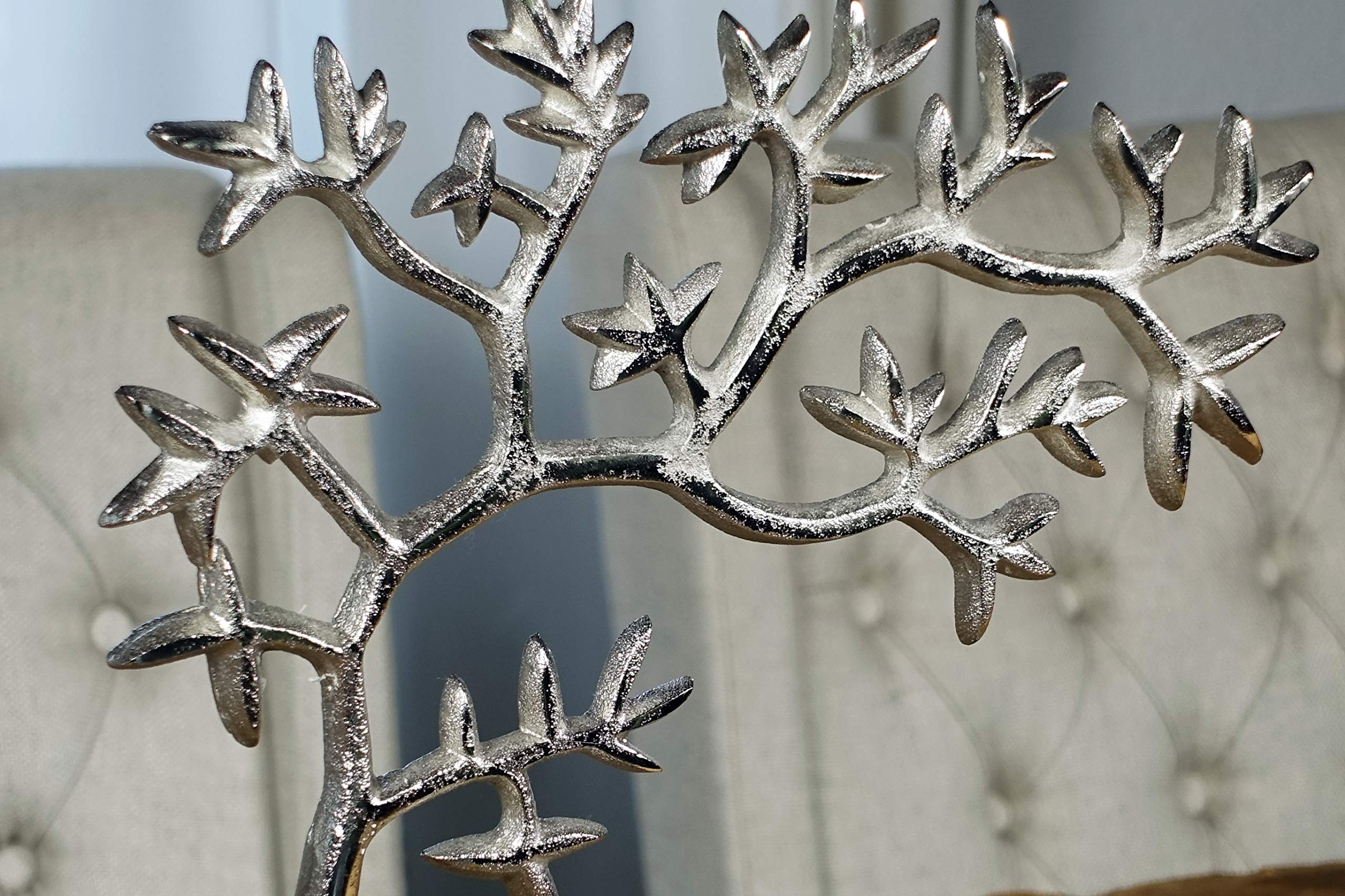 Schmuckbaum Schmuckständer Schmuckhalter Lebensbaum Dekobaum Aluminium Silber - Schmuck Baum für Ringe, Ketten und Armbänder - in 2 Größen 31 cm oder 37,5 cm