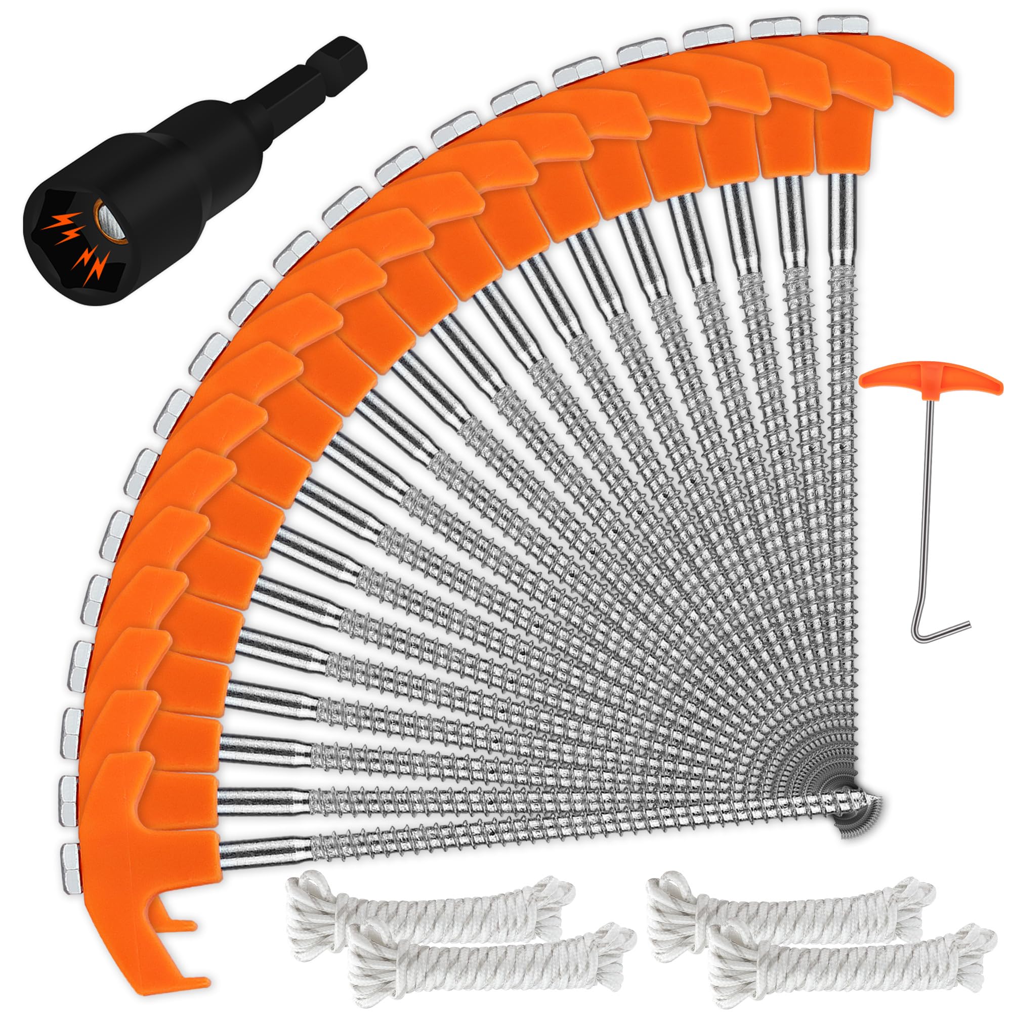 HORUSDY Lot de 8 piquets de tente pop-up en acier galvanisé (lot de 26)