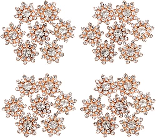 Miniatura 3 de Botones de copo de nieve de Navidad, botones de diamantes de imitación de perlas, botones de flores con parte trasera plana, botones de perlas para