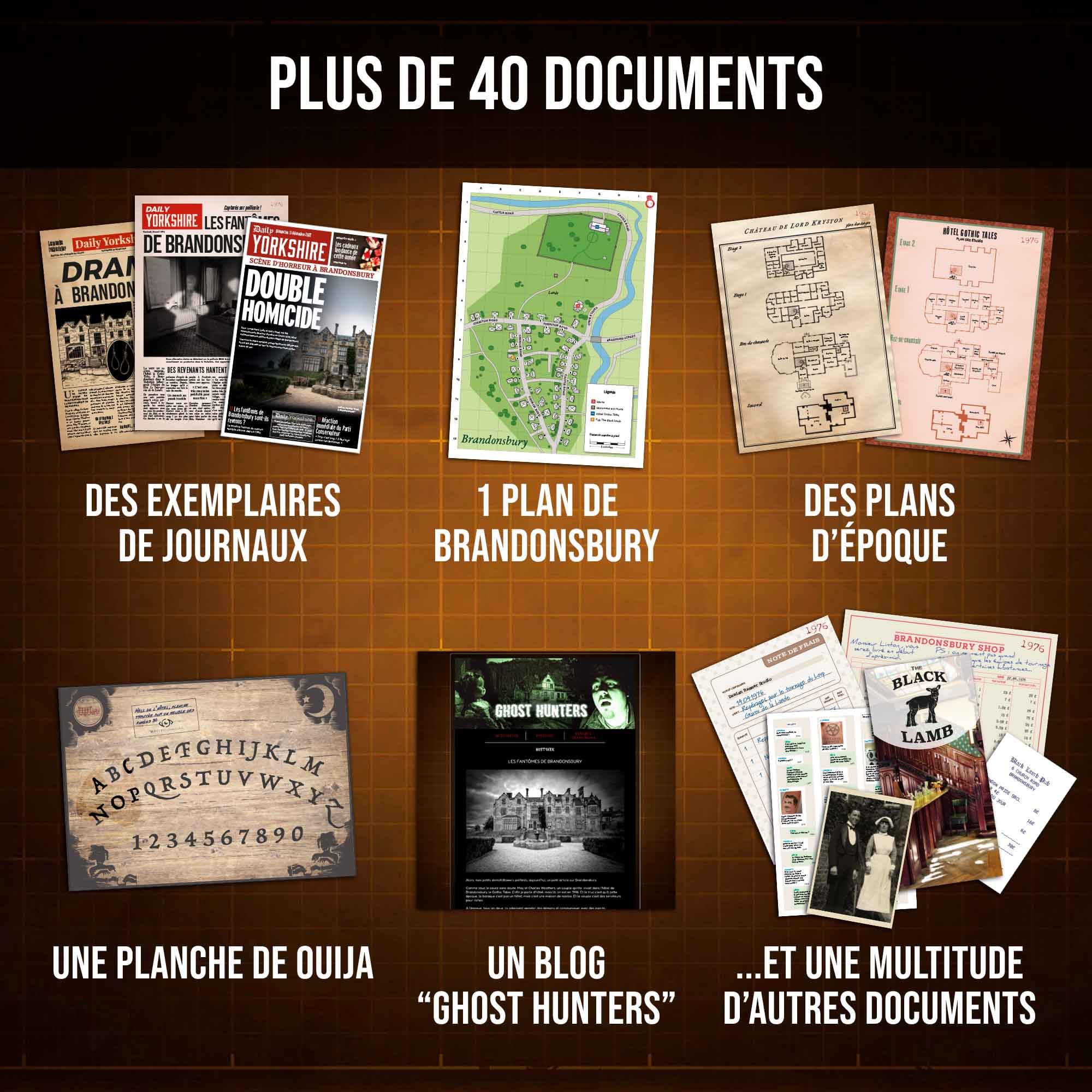 Dossiers Criminels - Les Fantômes de Brandonsbury : Découvrez Les Secrets Obscurs d'un Hôtel Maudit - Jeu de Societe Escape Game - Jeu d’Enquête Immersif et Collaboratif - 1-6 Joueurs