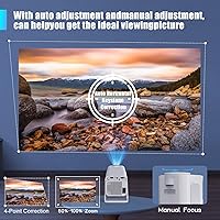 Vista 4 de [Licencia de Netflix] Magcubic Mini proyector con WiFi y Bluetooth, Android 13 integrado, proyector inteligente portátil 1080P con soporte 4K, Blanco