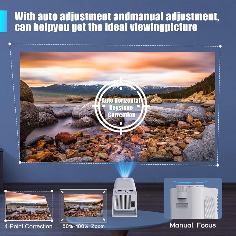 Magcubic Android 13 Smart Projektor 1080P Natív Felbontás 320ANSI 12000 Lumen 5G WiFi Hangvezérlés Hordozható Mozivászon