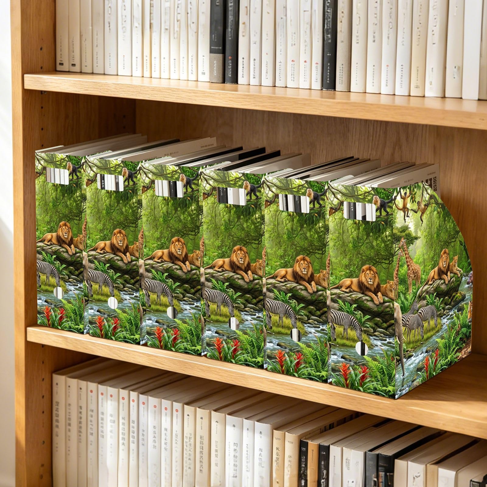 Classeur classique en forme d'animal vert avec étiquettes inscriptibles