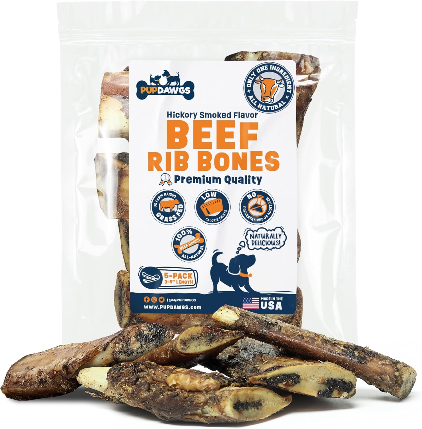 PUPDAWGS Single Ingredient Dog Bones Made in USA Small