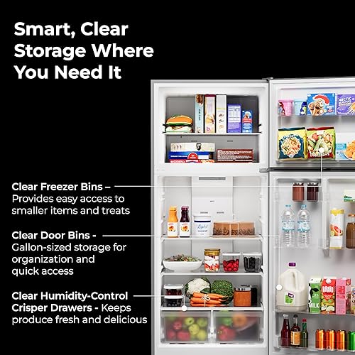 Vista 5 de Kenmore 30" Top Mount Refrigerator with Freezer - Adjustable Shelving, Humidity-Controlled Crispers, LED Lighting, ENERGY STAR Certified, 20.2 cu.