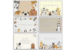 48 Animal Thank You Card Set, Pun Note Cards Pack with Envelopes