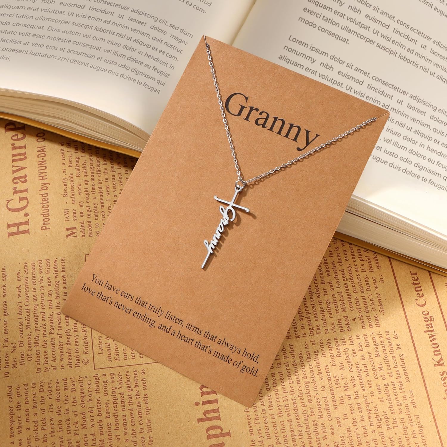Lcherry Birthday Gifts for Grandma Mom Daughter Teacher Cross Necklace for Women Christian Necklaces Religious Gifts Jewelry for Women Mother's Day - Image 6