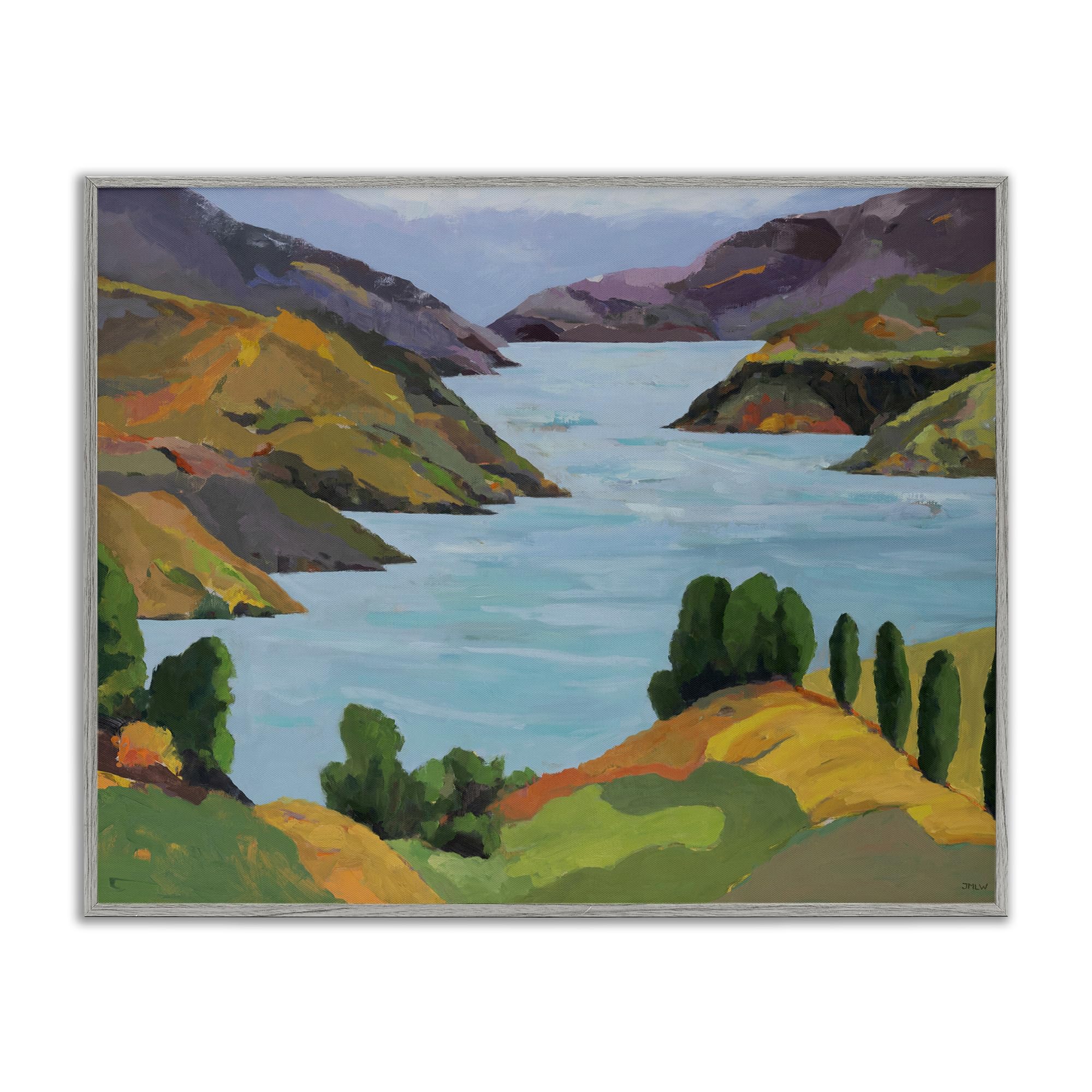 Art encadré Akaroa Sound Stupell giclée haut de gamme