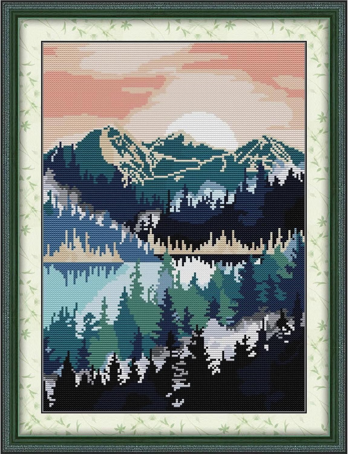 Svarog 14CT Stamped Cross Stitch Kit for Beginners - Easy & Stylish DIY Embroidery with Simple Patterns, Ideal for Women’s Relaxation | Forest Oil Painting 2 | 12.2 x 16.1 inch