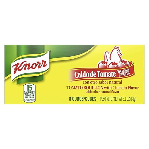 Knorr Cubitos de caldo, tomate con sabor a pollo, cajas de 8 unidades (paquete de 24)