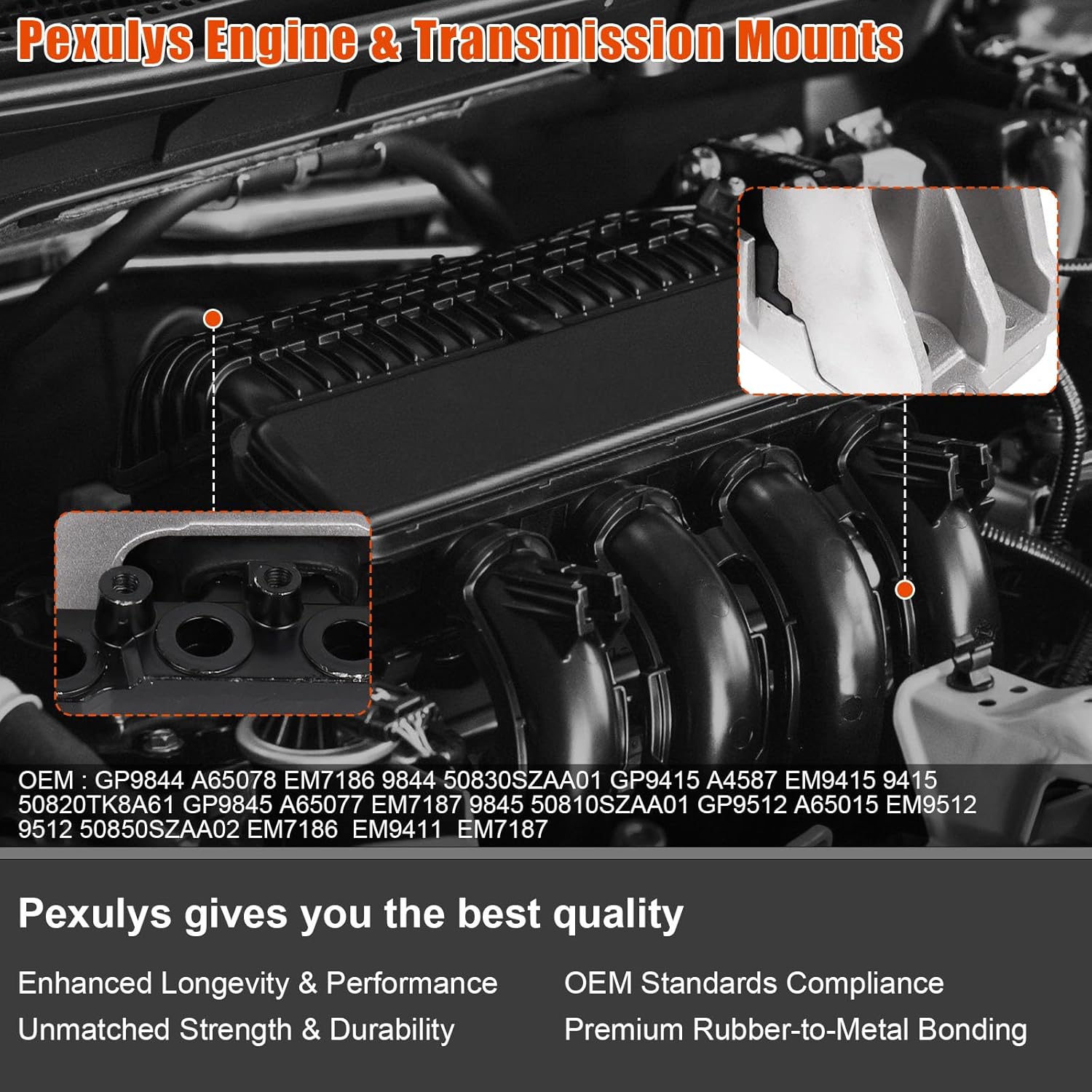 A5686 A5687 A5754 Engine Motor Mount & Transmission Mount Kit For Dodge Journey 2.4L 2011-2018, (3PCS)