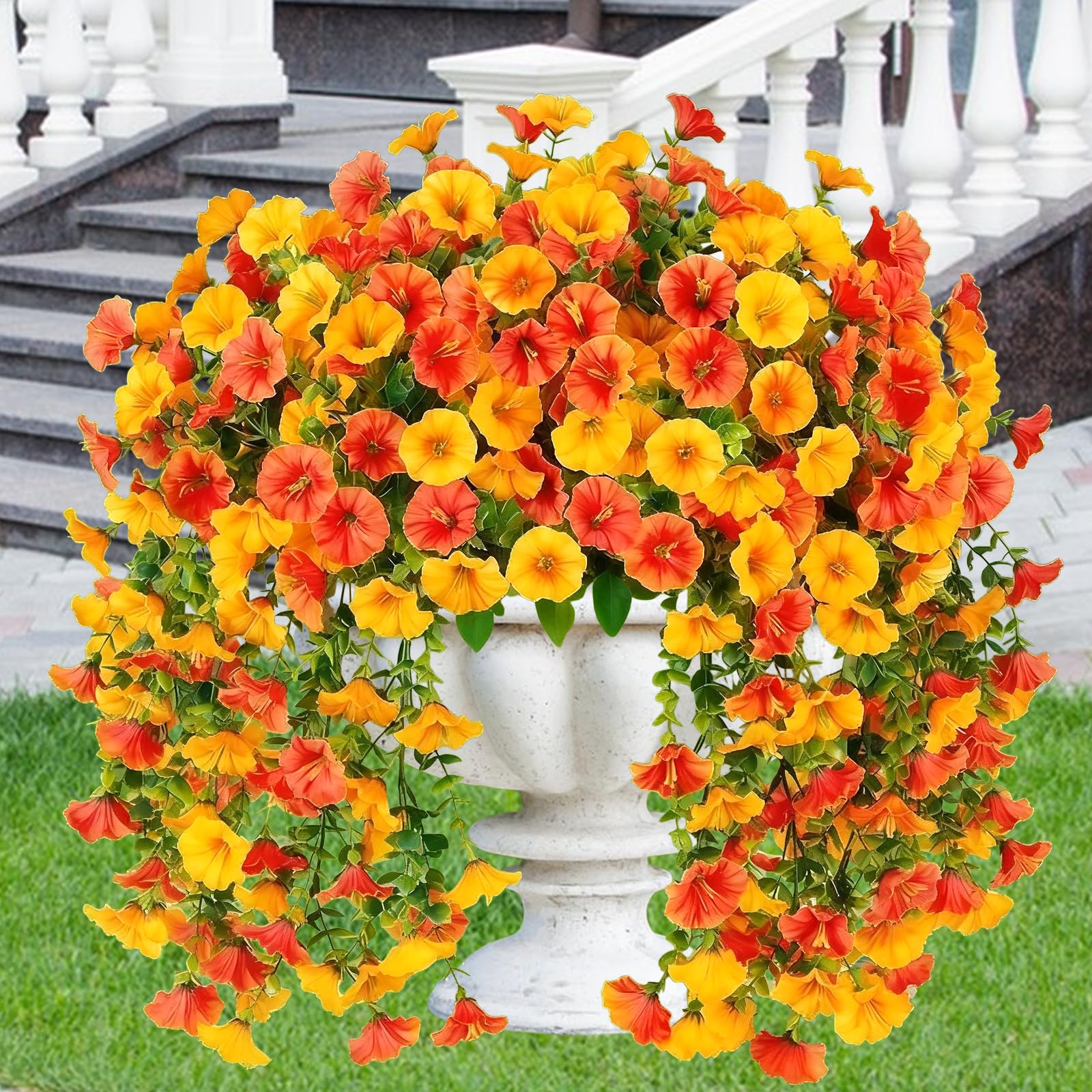 Fleur Automne Artificielle Ipomées Jaunes pour Patio et Mur