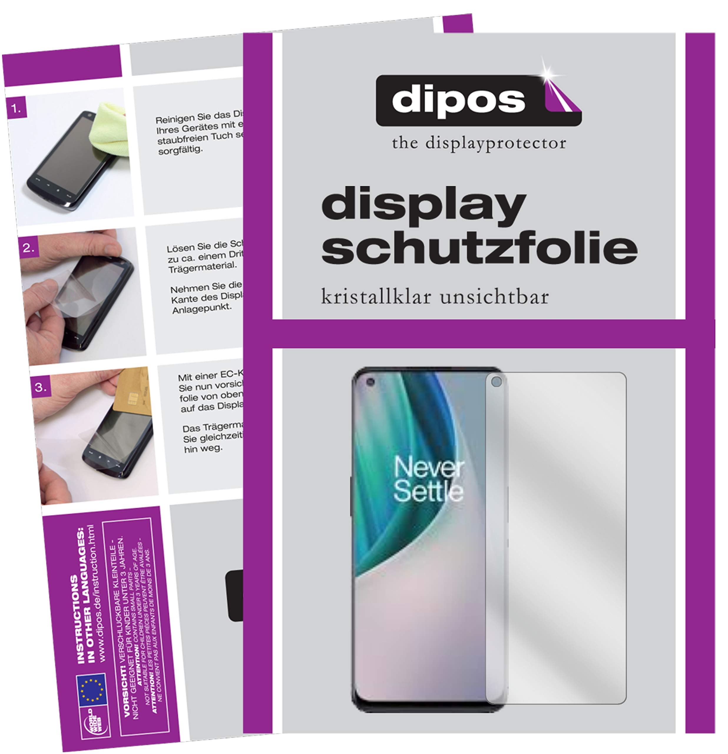 Dipos 5x Pellicola Protettiva In Cristallo Per OnePlus Nord N100 – Made In Germany
