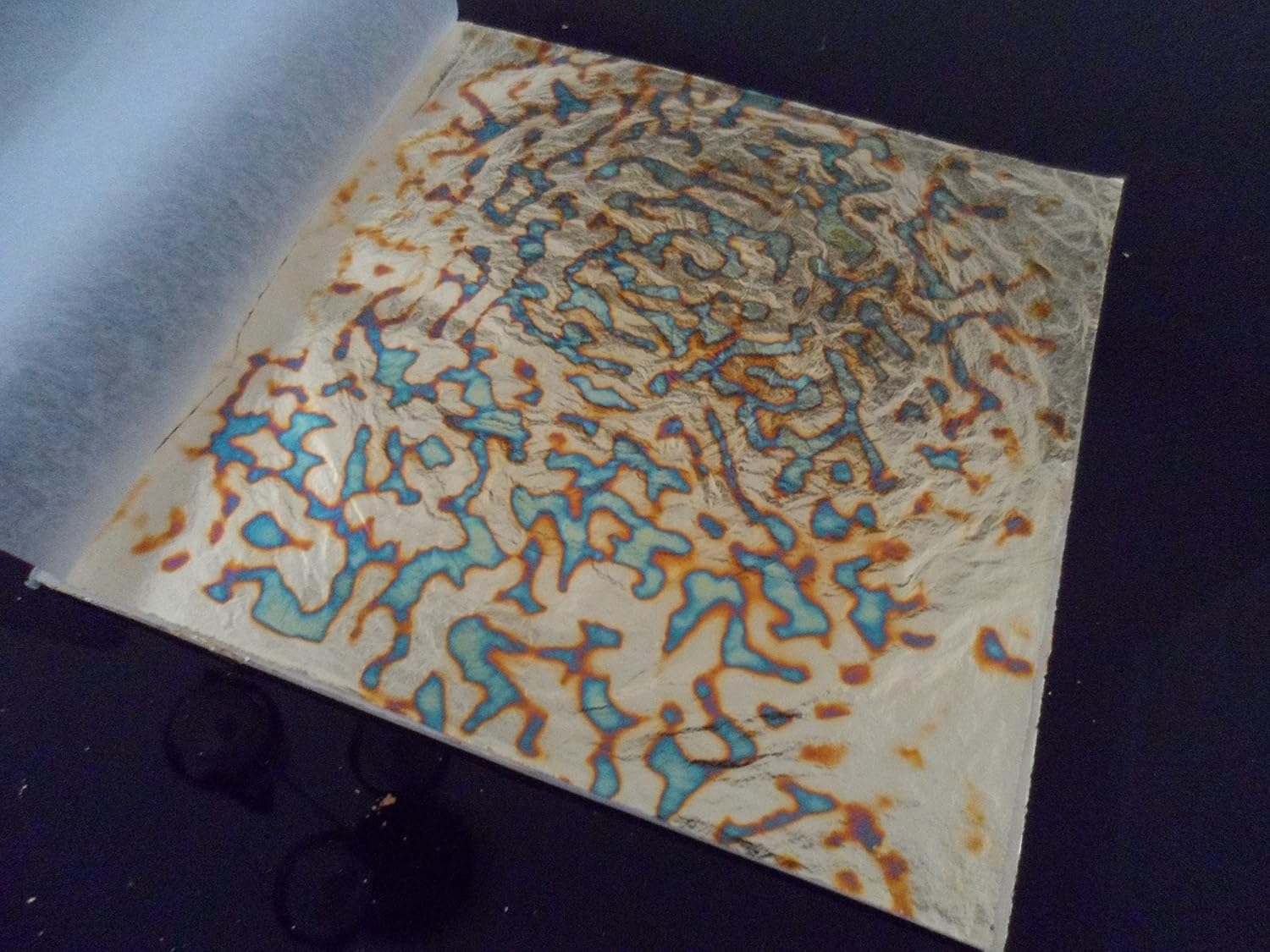 Variegated Gold Foil Leaf 50 Sheets Booklet Colorful Imitation Gold Leaf Gilding Craft Decoration Art (Starry Sky Gold)