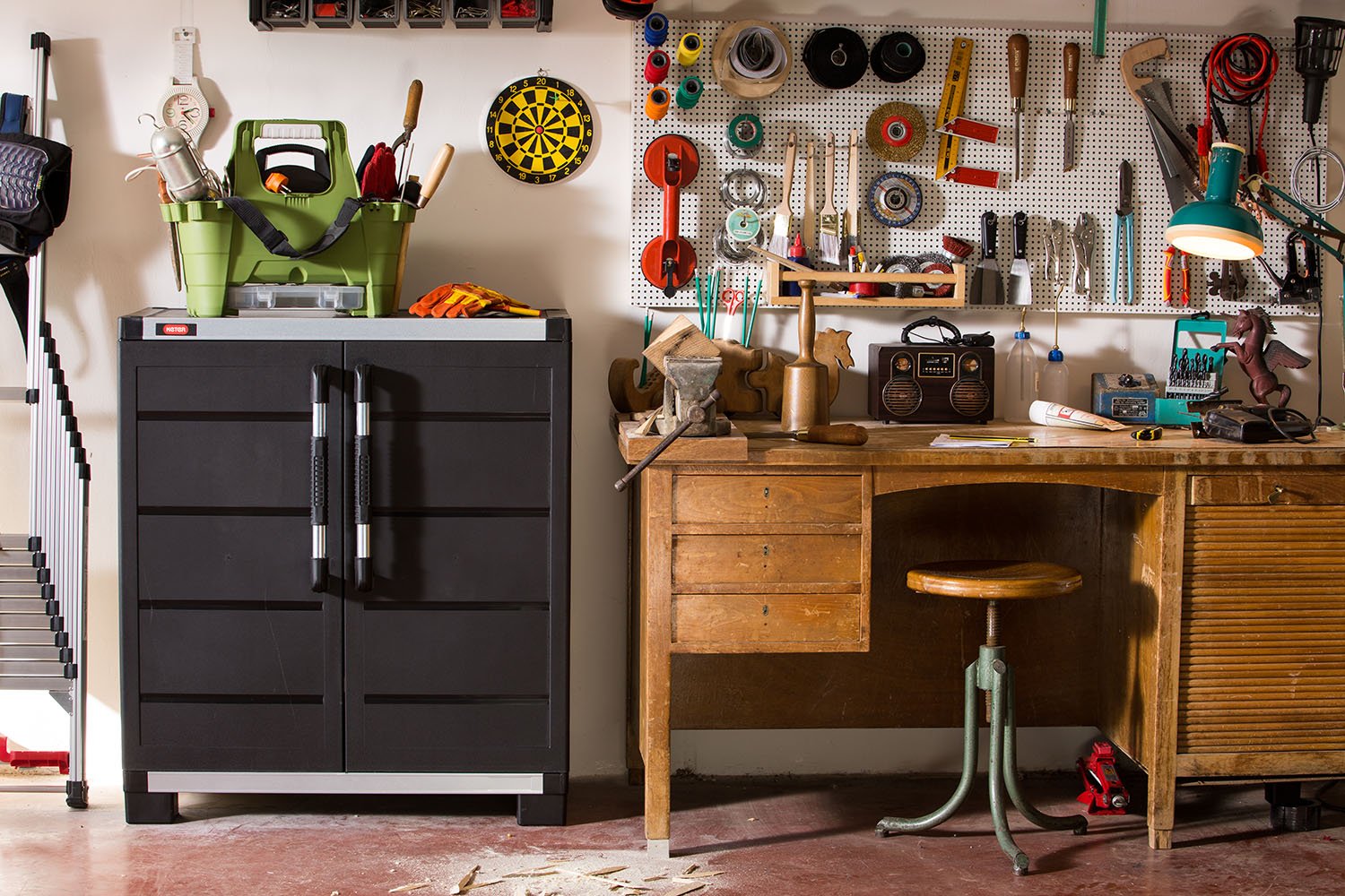 Keter Xl Pro Freestanding Durable Resin Plastic Utility Base Cabinet With Adjustable Shelving Black Amazon Sg Home