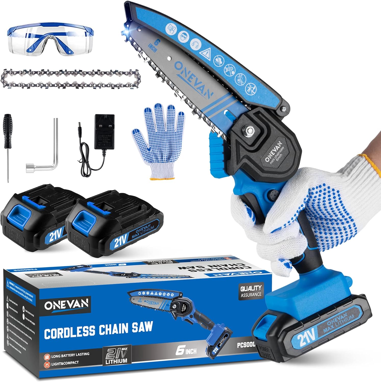 Mini Chainsaw 6 inch Cordless Electric Battery Powered