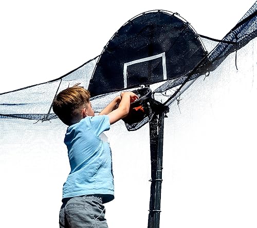 Miniatura 2 de Trampoline Pro Jump Slammer Trampoline Basketball Hoop Attachment - Includes Ball Safety Hardware and Universal Brackets for Easy Installation to