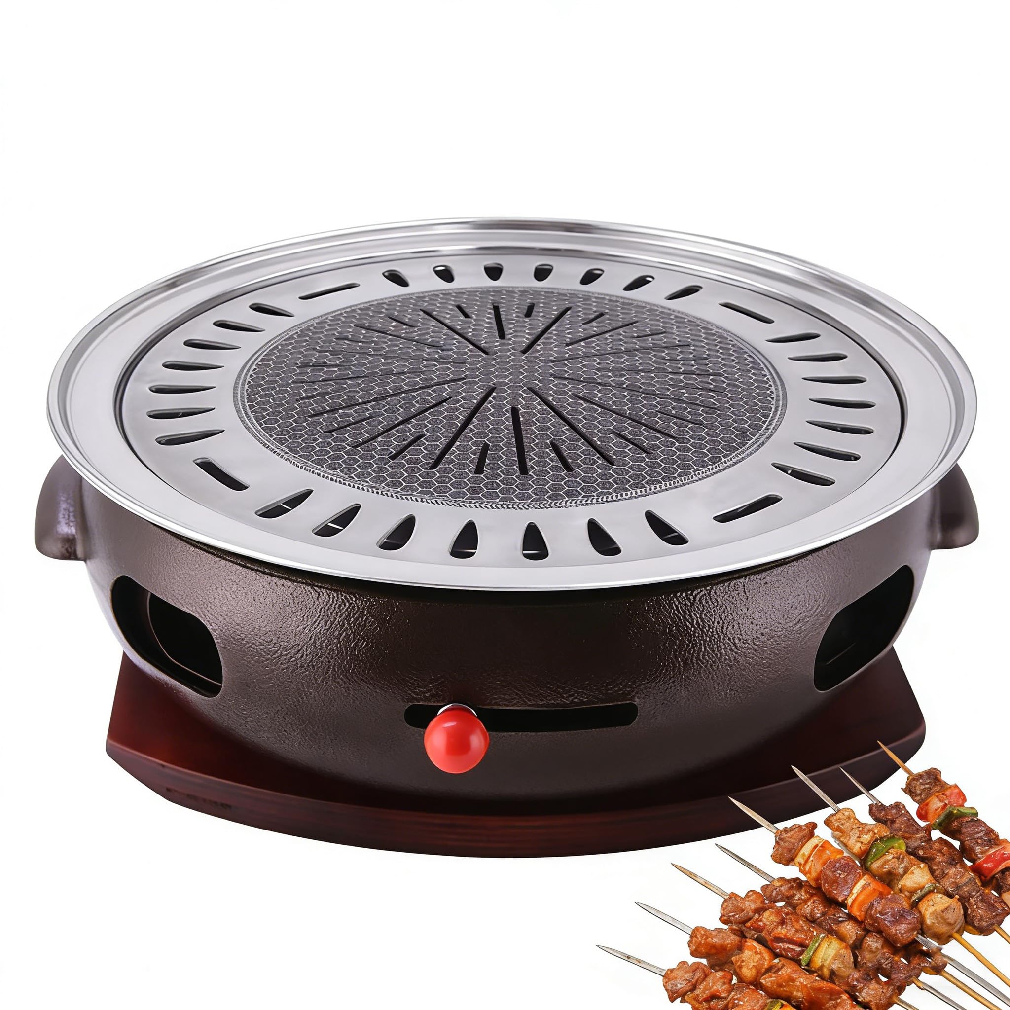 Żeliwny grill - koreański styl grill węglowy z uchwytem do gotowania na świeżym powietrzu i spotkań rodzinnych