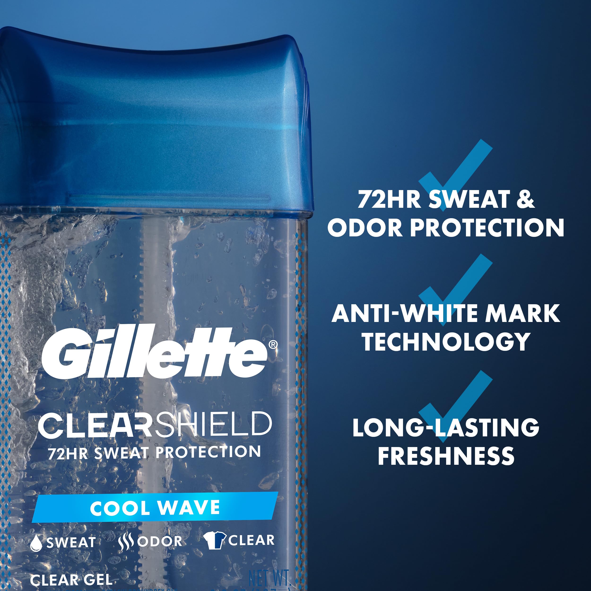 Clear Gel Cool Wave Antiperspirant and Deodorant 2 count 3.8 oz