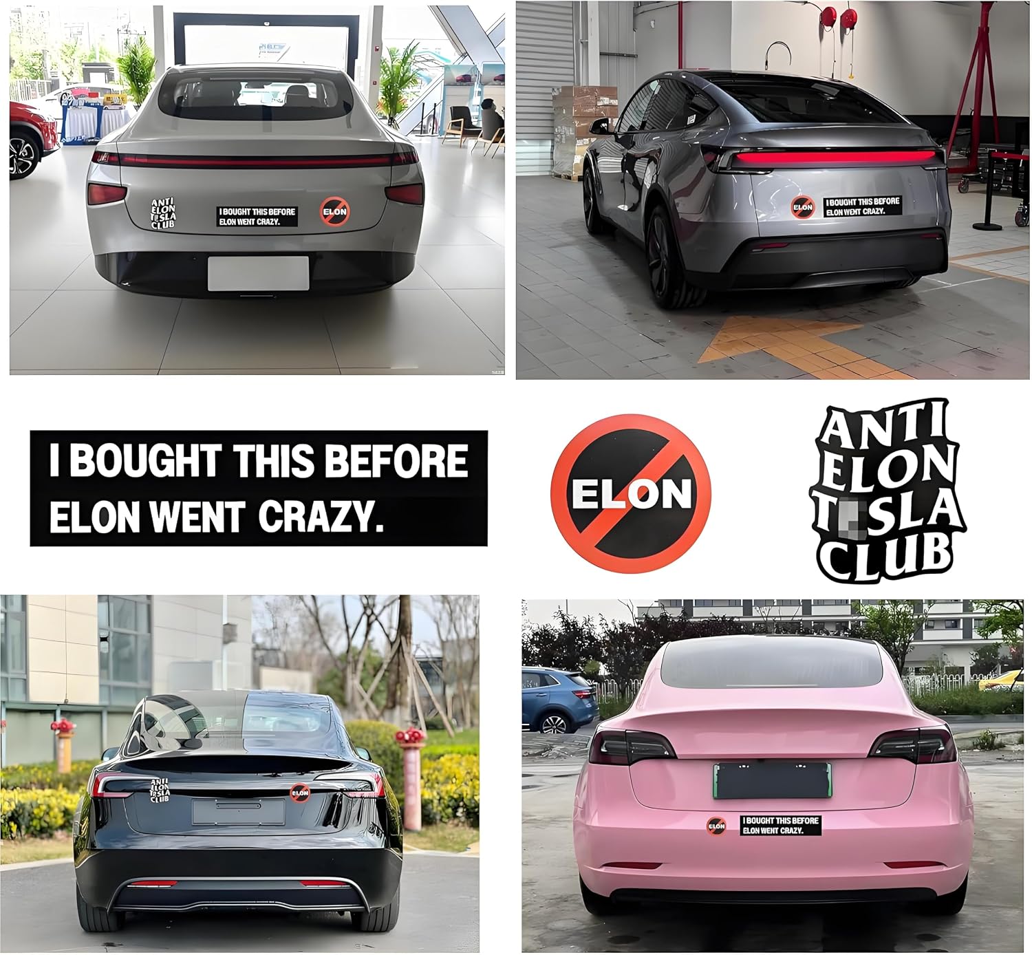 3pcs Musk Tesla Bumper Sticke - I Bought This Before Elon Went Crazy, Anti Elon Sticker, Teslas Bumper Sticker, Tesla Bumper Sticker Elon, Waterproof Vinyl Decal for Car, Truck, Laptop, Window