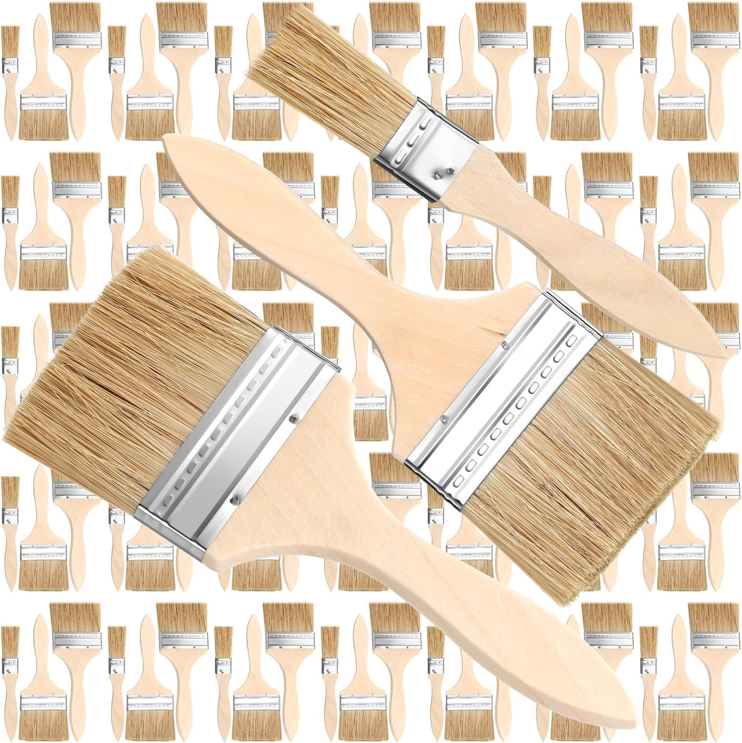 Skylety 120 Pcs Chip Paint Brushes Bulk 1/2/3 Inch Various