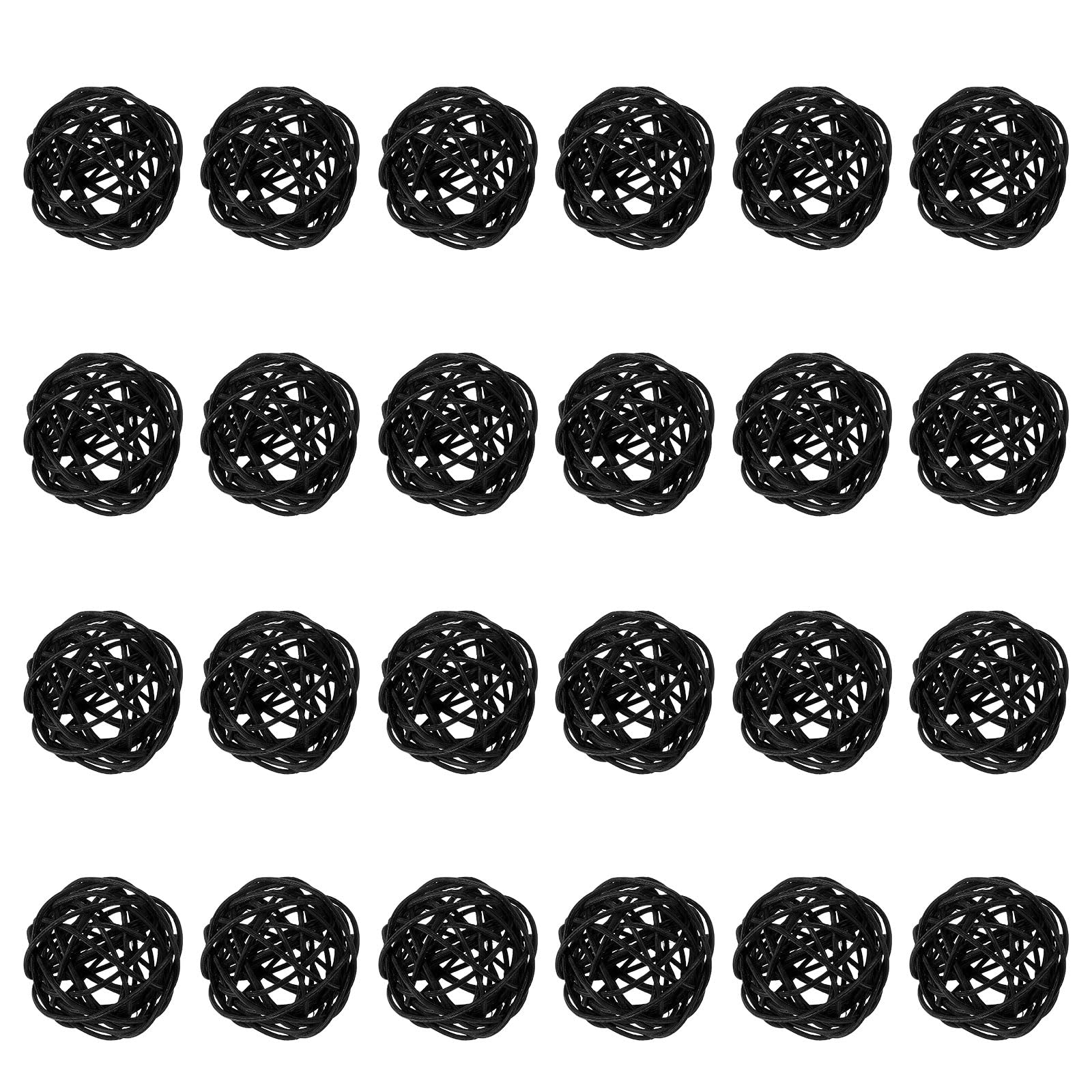 Boules décoratives en rotin noir de 5 cm pour remplir les bols et vases