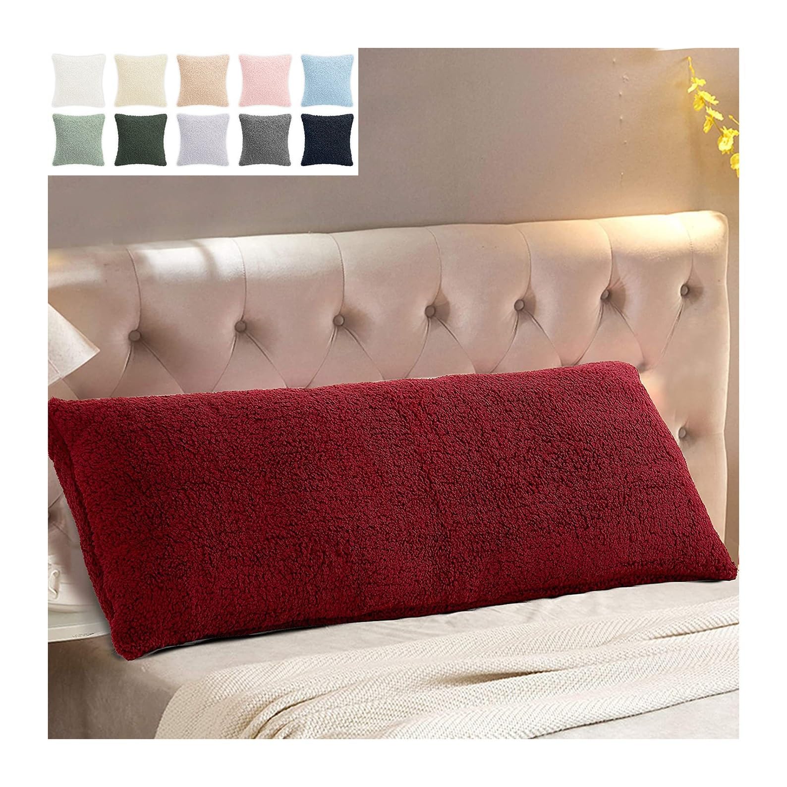 Housse de coussin en velours côtelé 50x90 cm pour un confort premium