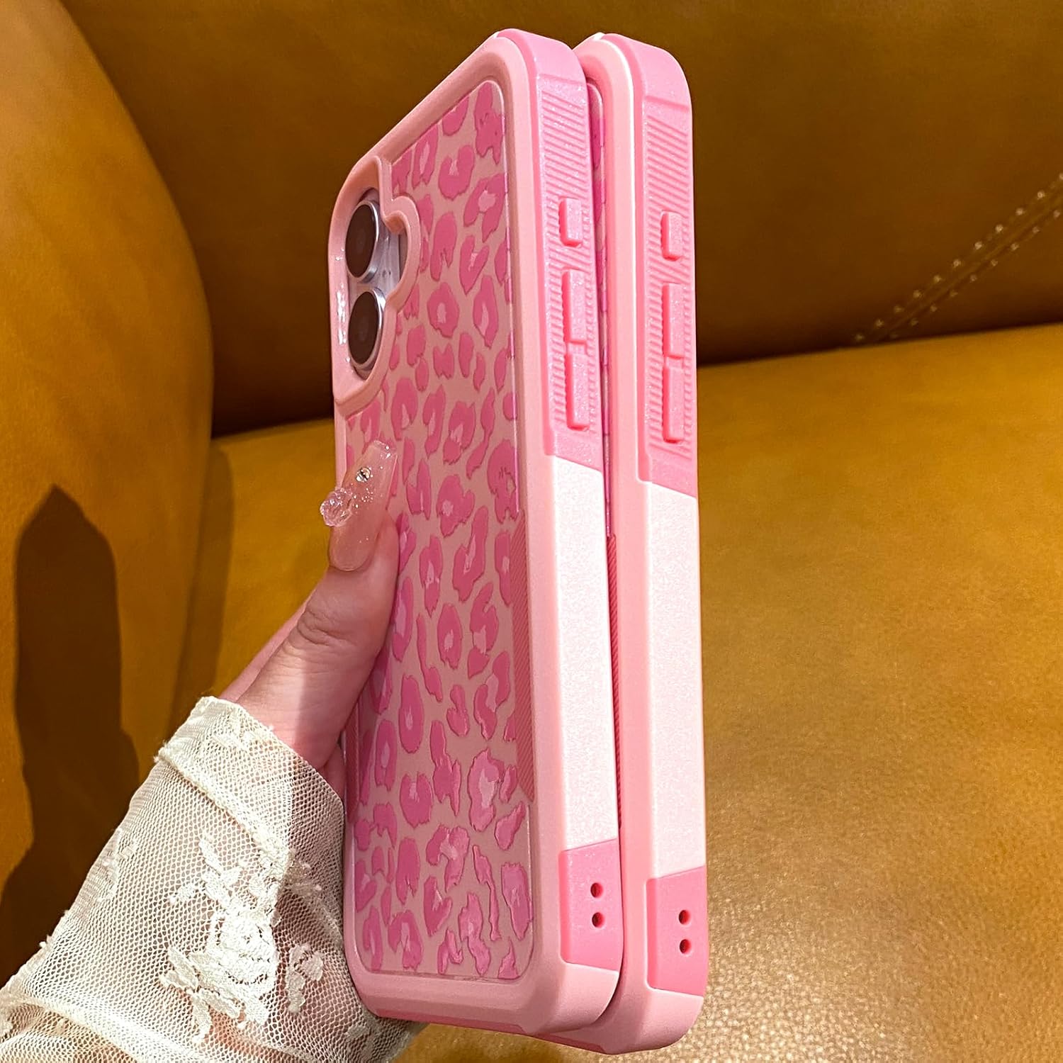 Pink Leopard for iPhone 16 Plus Case Cheetah Print, Heavy Duty Tough Rugged Full Body Protection Shockproof Protective Girls Women Case for iPhone 16 Plus - Image 4