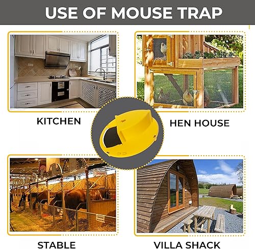 Miniatura 5 de Flip N Slide - Trampa para ratones con tapa de cubo 2 unidades  Trampa para ratones de reinicio automático de múltiples capturas para cubo de 5