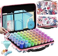 Vista 34 de ARTDOT Contenedor de almacenamiento de 120 ranuras para kits de arte de diamantes para adultos, cajas de almacenamiento portátiles de cuentas