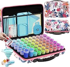 ARTDOT Diamond Painting Accesorios, 60 Ranuras Diamond Painting Kit Completo, Contenedores de Almacenamiento con para Pintura Diamante 5D, Joyas, Semillas, Anillo(Patrón de Mariposa)