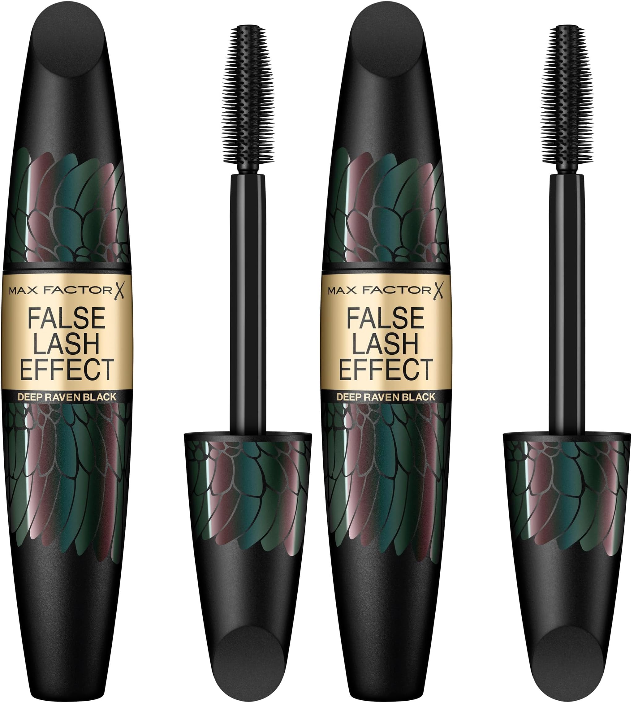 Max Factor False Lash Effect Mascara, Farbe 006 Deep Raven Black - Wimperntusche für maximale Länge und volle Wimpern, 13 g (Packung mit 2)