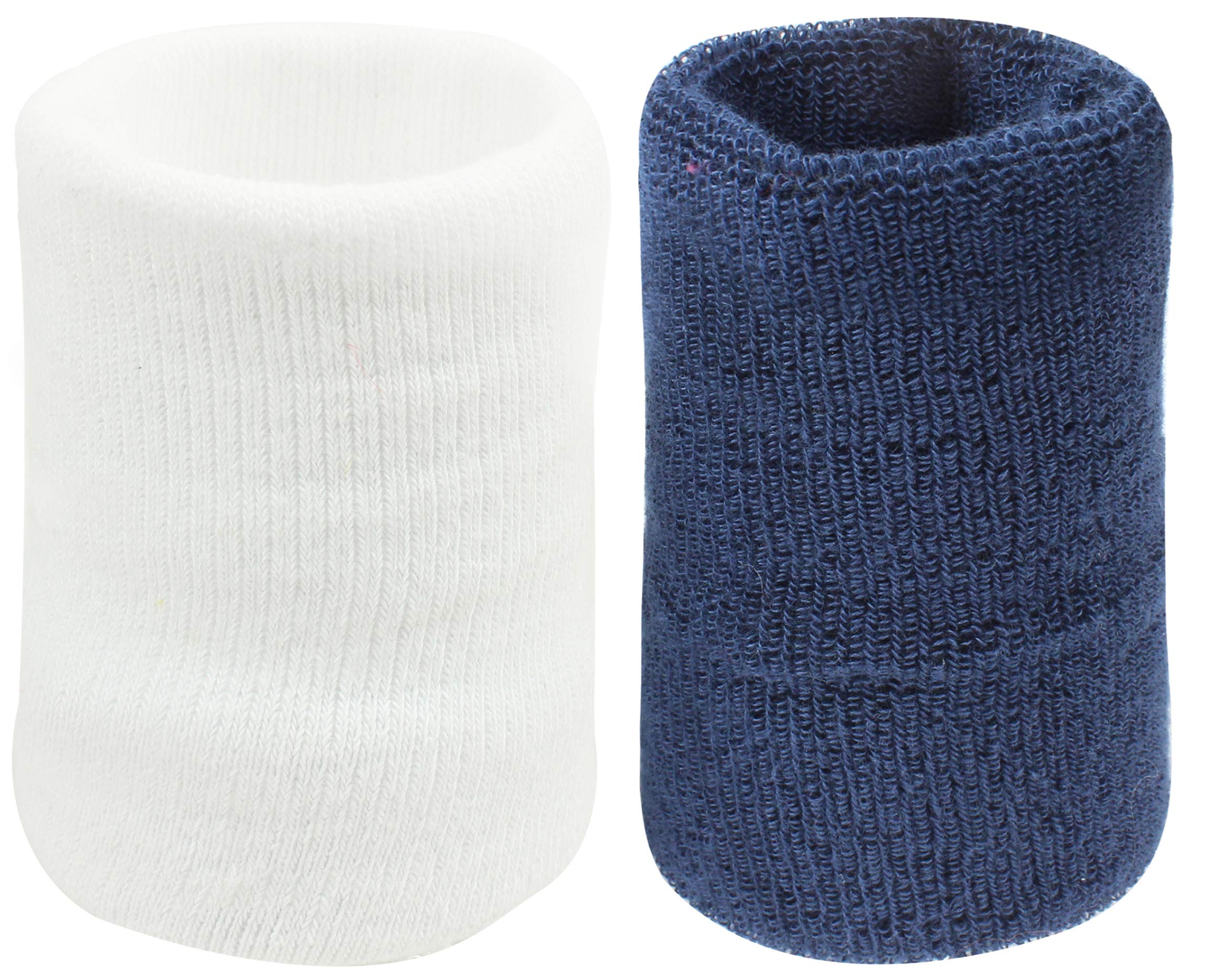 Neska Moda Unisex White and Navy Pack of 2 Cotton Wrist Band (B07TFJWYFZ) Amazon Price History, Amazon Price Tracker