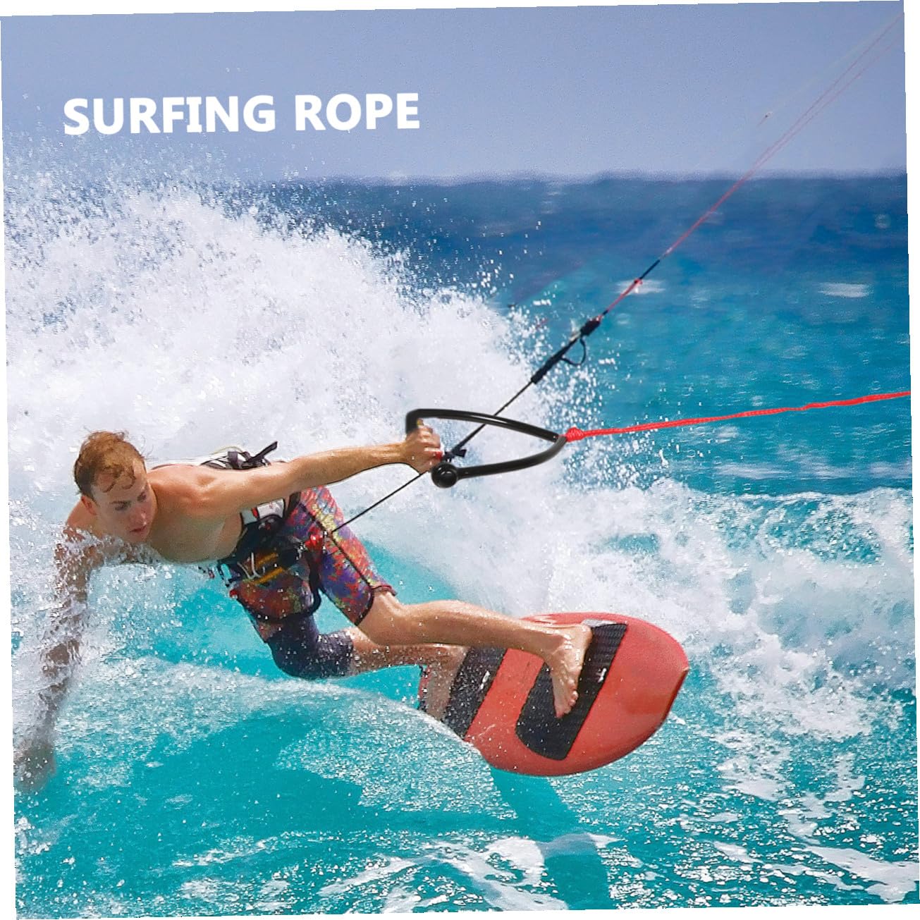 Cuerda Portátil para Wakeboard Esqui Acuático Resistente Al Desgaste Mango Cómodo