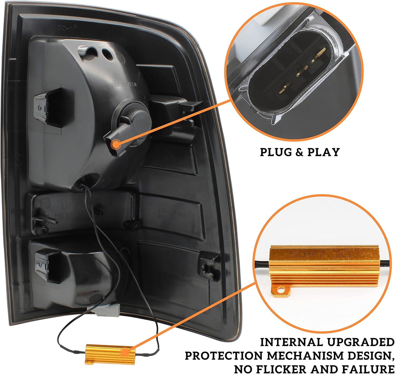KEWISAUTO Full LED Tail Light for Dodge RAM 1500 2500 3500 2009-2018 Accessories, Smoked Rear Brake Light Turn Signal & Running Lights, Direct Replacement, IP67 Waterproof