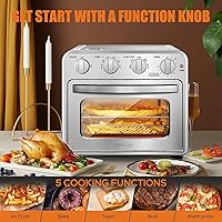 Vista 4 de Geek Chef - Combo de horno tostador con freidora de aire, hornos tostadores de 16QT de 5 en 1 para encimera, horno de convección con freidora