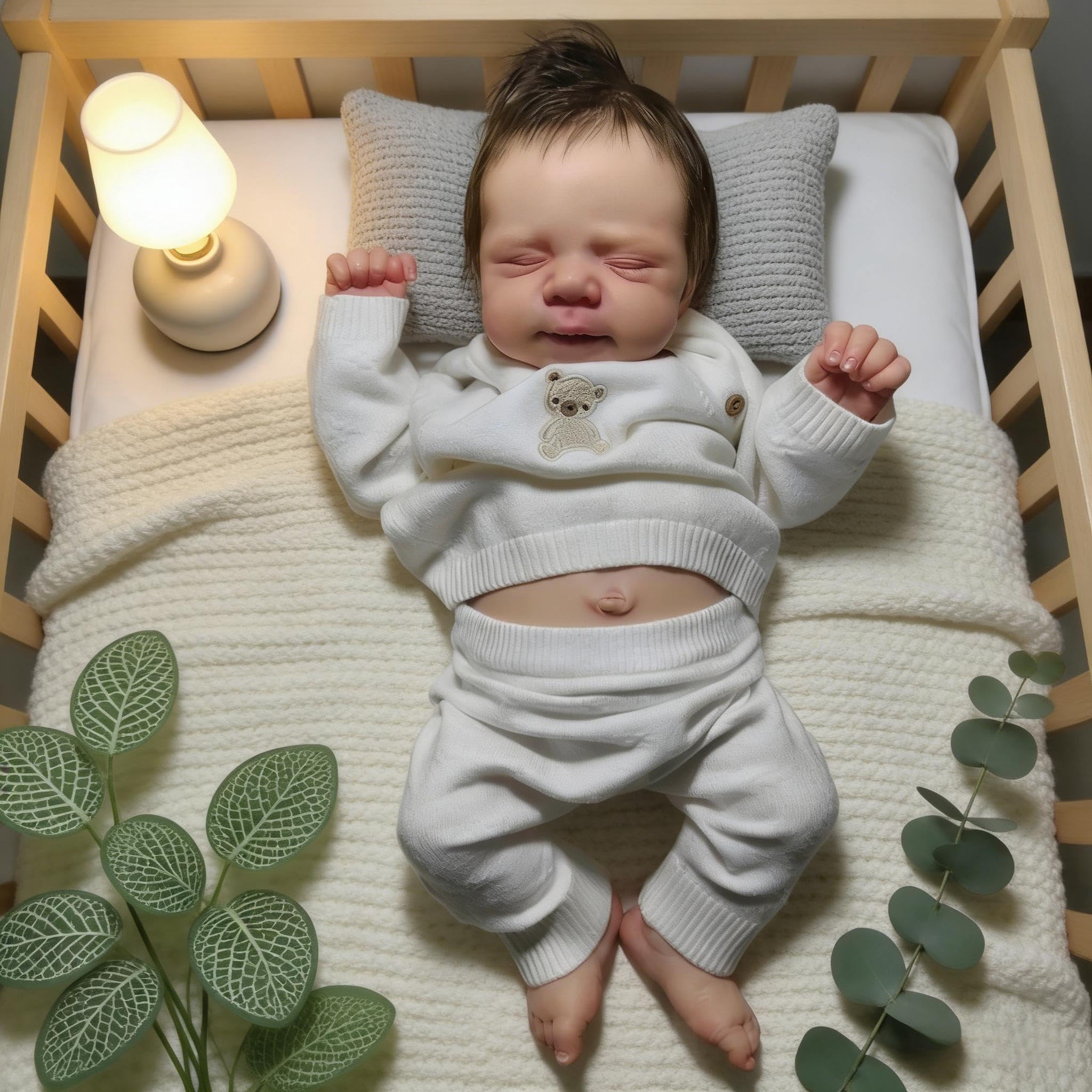 Reborn Baby Dolls silikonowe na całe ciało, 45 cm, śpiąca, realistyczna lalka noworodka, miękka, winylowa, prawdziwe życie, Reborn lalki z akcesoriami do zabawek