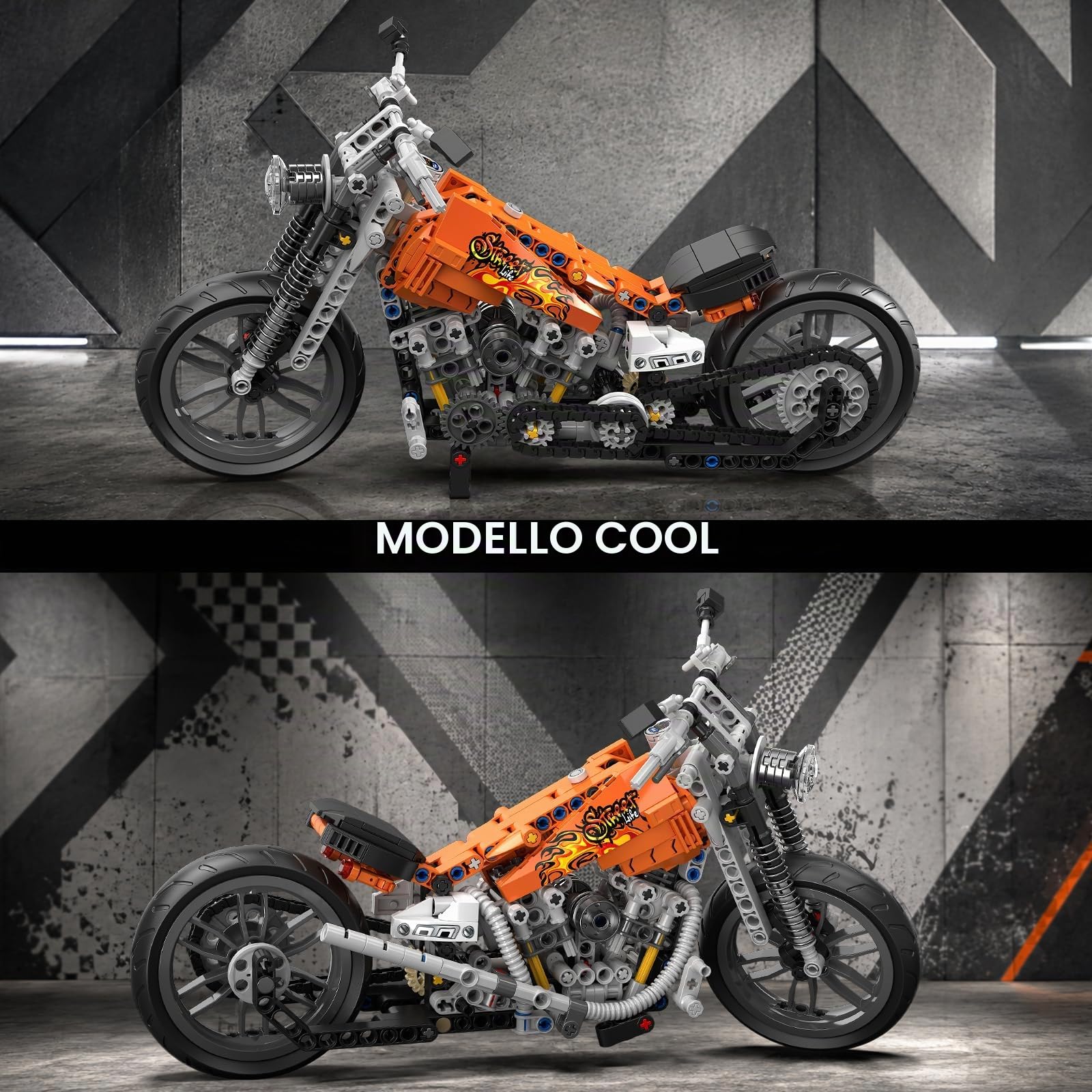 TYCOLE Moto Fiamma in Mattoncini, Set da Costruzione, Modello da Collezione