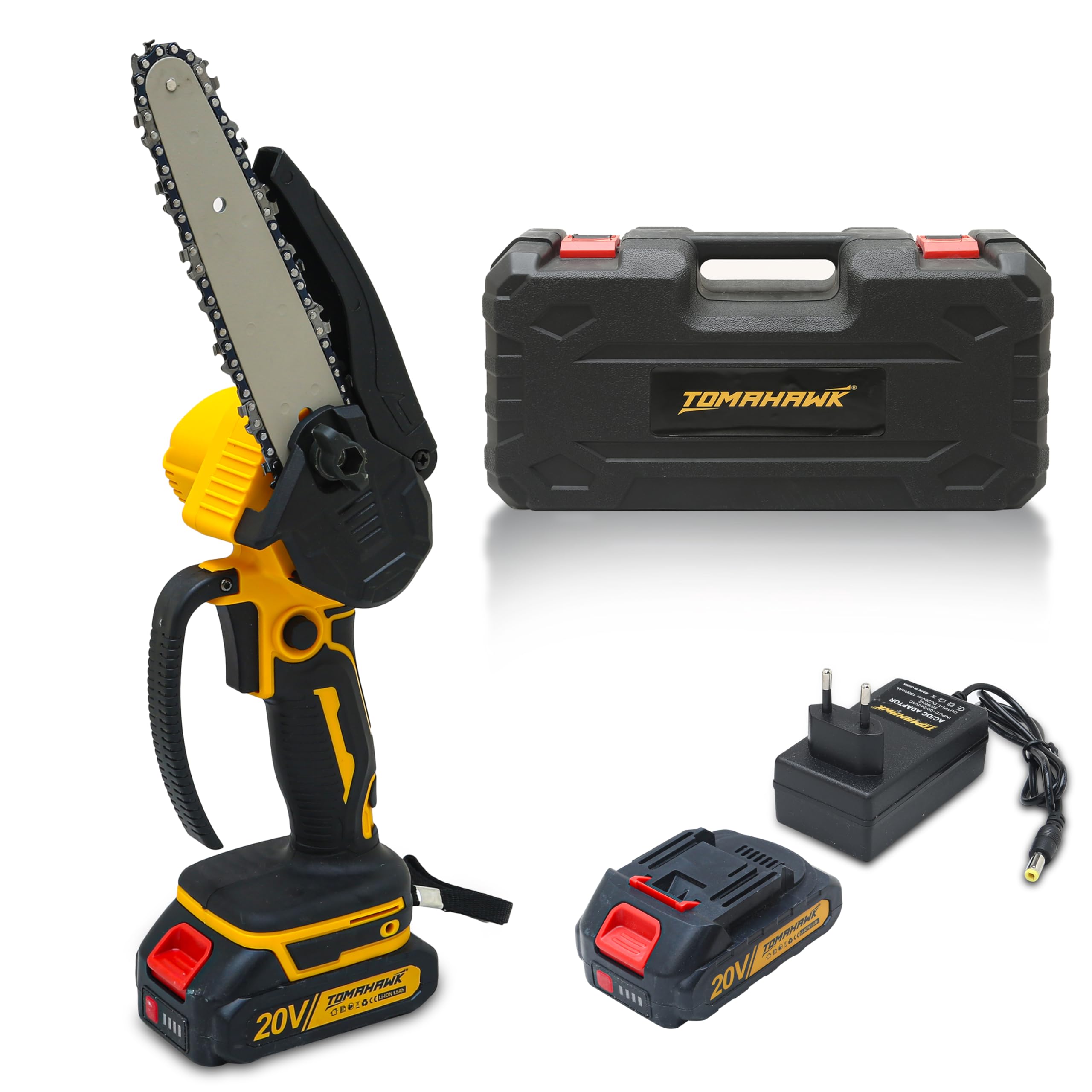 TOMAHAWK® T296A Cordless Chainsaw 6 inch with Brushless motor - Mini One-Hand 20 Volt, 1.5Ah Rechargeable Battery Operated, Portable Electric Handheld Saw for Gardening, Wood Cutting, Trimming (B0DB84LGDN) Amazon Price History, Amazon Price Tracker