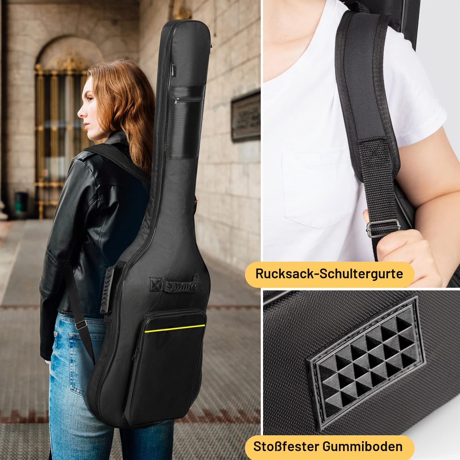 CAHAYA Bass Tasche E-Bass Tasche Performance-Tasche Elektrische Bass Gitarrentasche gepolstert Reißfest und Wasserfest CY0222