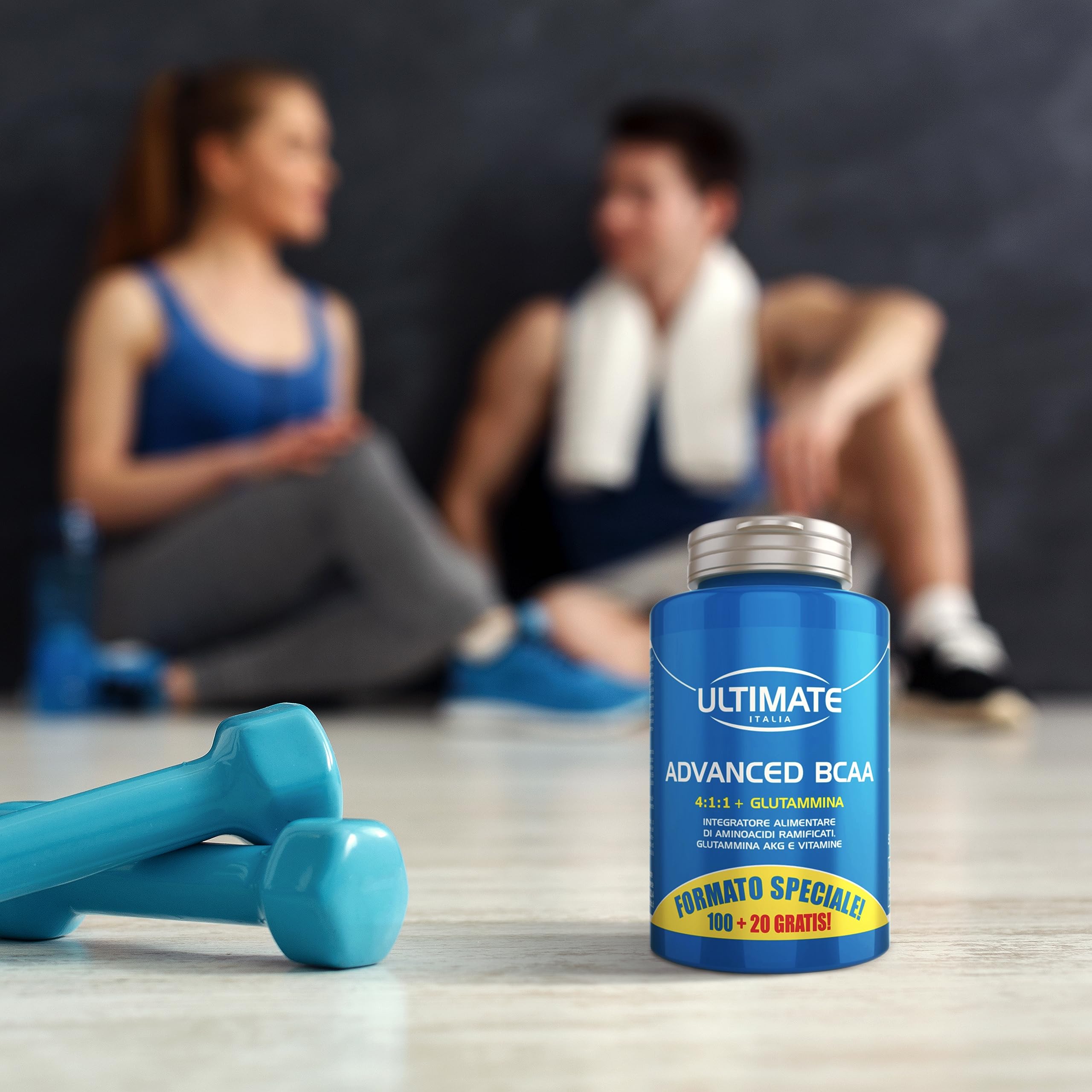 Advanced Bcaa - Formula Avanzata Aminoacidi Ramificati nel Rapporto 4.1.1 Leucina, Isoleucina, Valina, Glutammina Peptide, Vitamina B6 Maggiore Assimilazione - 240 Cpr - Ultimate Italia