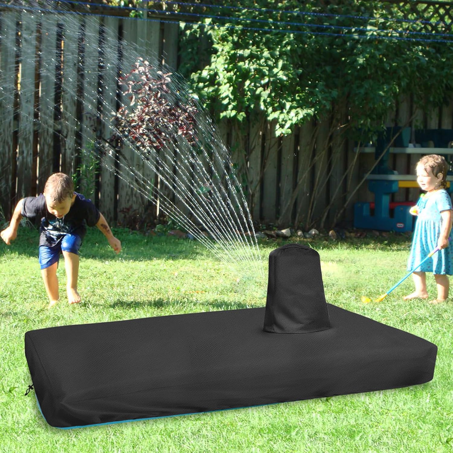 Toddler Water Table Cover for Little Tikes Splash Pad & Splash Beach Water Table,Heavy Duty Waterproof UV-Resistant,Black