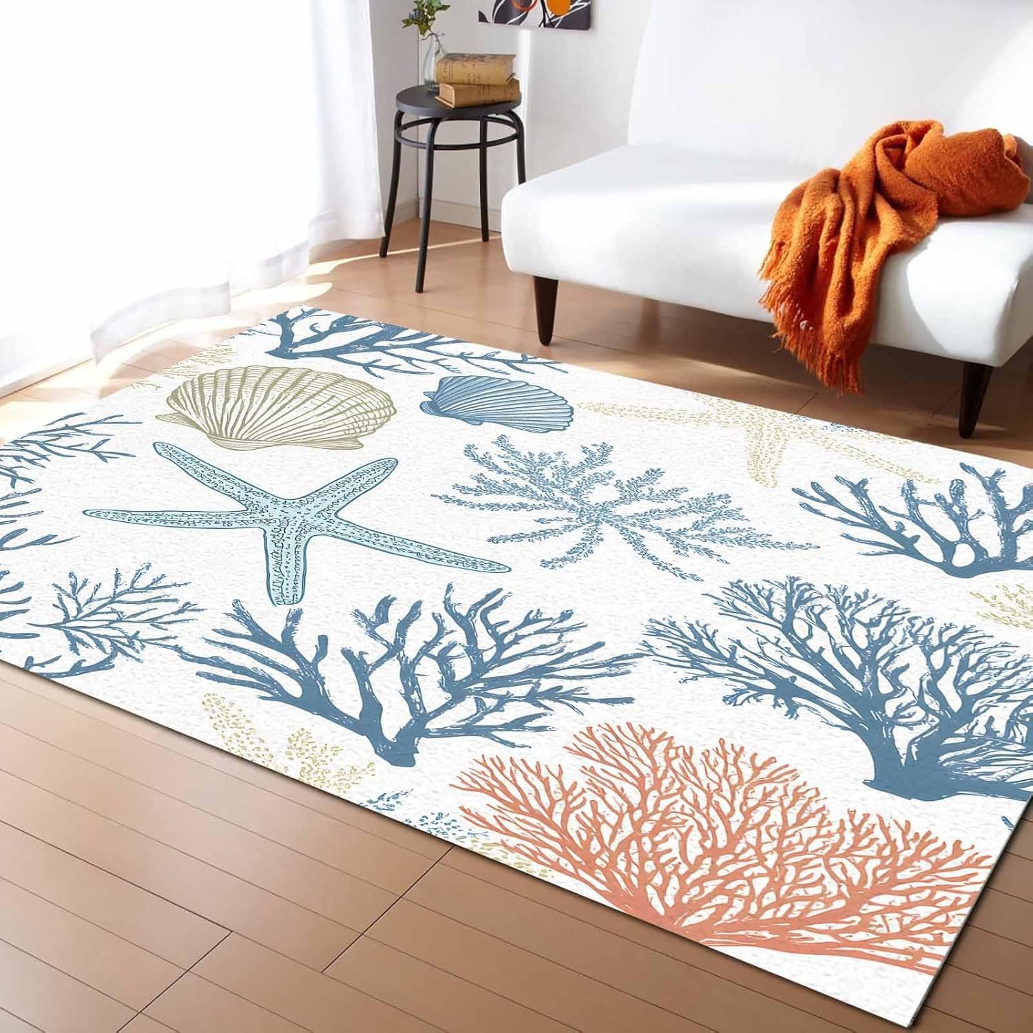 Alfombra de cocina estilo playa oceánica para un hogar acogedor y antideslizante
