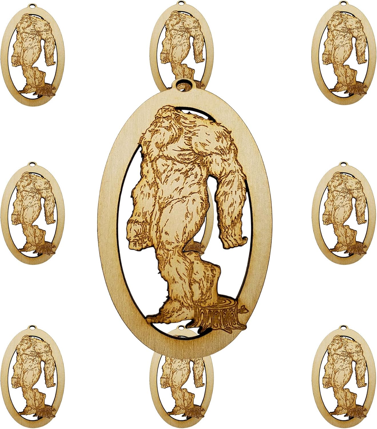 10PK Bigfoot Christmas Ornament, Big Foot Sasquatch Gifts, Yeti Ornaments, Nature Christmas Tree Decorations, Bigfoot Gifts for Men, Women, Handmade in The USA