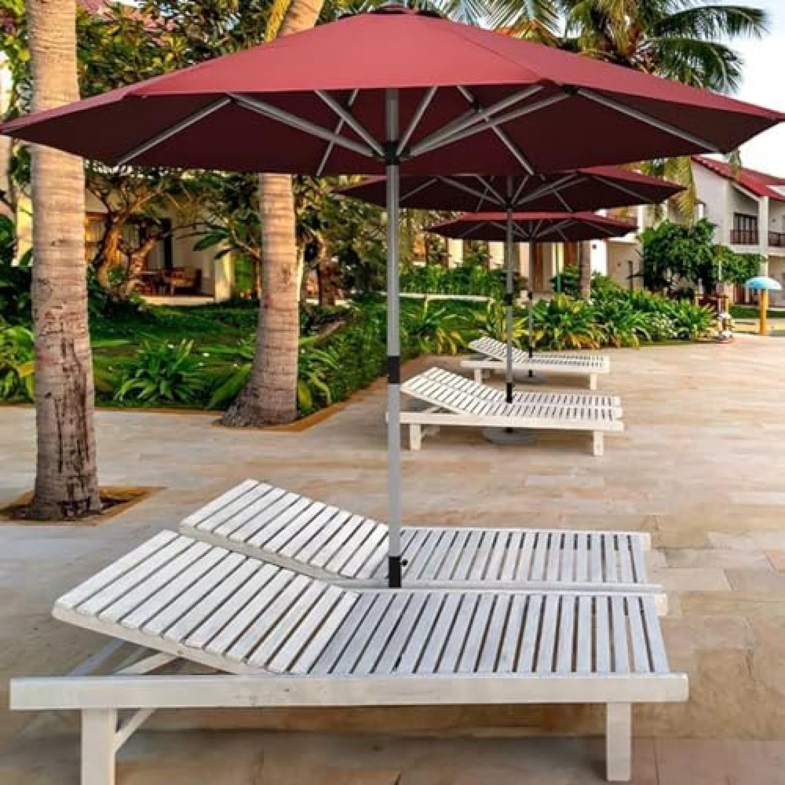 Wytrzymały wodoodporny pokrowiec na parasol odporny na promieniowanie UV ochraniacz na parasol idealny na patio i basen pasuje do parasoli rynkowych 6/8 żeber