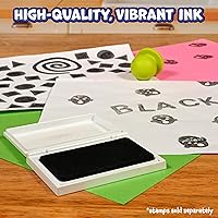 Vista 2 de READY 2 LEARN - Juego de almohadillas de sellos lavables Negro Juego de almohadillas de tinta no tóxica y lavable para niños Resistente a